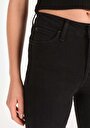 thumb-Slim Fit Orta Bel Düz Paça Kadın Siyah Jean Pantolon
