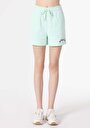 thumb-Regular Fit Orta Bel Cepli Kadın Yeşil Şort