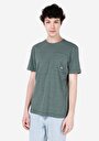 thumb-Regular Fit Yuvarlak Yaka Jakarlı Erkek Yeşil Kısa Kol Tişört