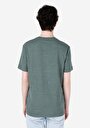 thumb-Regular Fit Yuvarlak Yaka Jakarlı Erkek Yeşil Kısa Kol Tişört