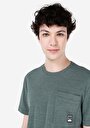 thumb-Regular Fit Yuvarlak Yaka Jakarlı Erkek Yeşil Kısa Kol Tişört