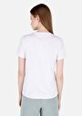 thumb-Regular Fit Yuvarlak Yaka Baskılı Kadın Beyaz Kısa Kol Tişört