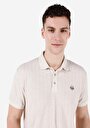 thumb-Regular Fit Polo Yaka Düz Erkek Bej Kısa Kol Tişört