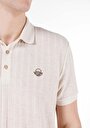 thumb-Regular Fit Polo Yaka Düz Erkek Bej Kısa Kol Tişört