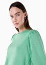 thumb-Regular Fit Yuvarlak Yaka  Kadın Yeşil Uzun Kol Tişört