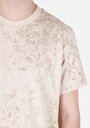thumb-Regular Fit Yuvarlak Yaka Baskılı Erkek Bej Kısa Kol Tişört