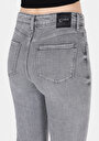 thumb-Regular Fit Orta Bel Bootcut Kadın Antrasit Jean Pantolon
