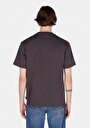 thumb-Comfort Fit Yuvarlak Yaka Jakarlı Erkek Kahverengi Kısa Kol Tişört