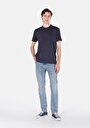 thumb-Regular Fit Pamuklu Yuvarlak Yaka Düz Erkek Lacivert Kısa Kol Tişört