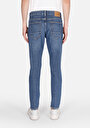 thumb-Slim Fit Cepli Erkek Mid İndigo Denim Jean Pantolon