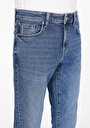 thumb-Slim Fit Cepli Erkek Mid İndigo Denim Jean Pantolon