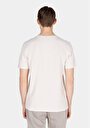 thumb-Regular Fit Örme Yuvarlak Yaka Çizgili Erkek Bej Kısa Kol Tişört