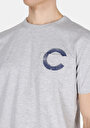 thumb-Regular Fit Yuvarlak Yaka Düz Erkek Gri Kısa Kol Colin's Baskılı Tişört