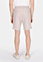 thumb-Regular Fit Orta Bel Düz Erkek Bej Şort