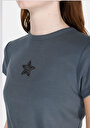 thumb-Slim Fit   Kadın Antrasit Kısa Kol Tişört