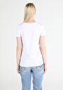 thumb-Regular Fit Yuvarlak Yaka  Kadın Beyaz Kısa Kol Tişört