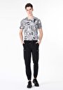 thumb-Slim Fit Orta Bel Lastikli Paça Erkek Siyah  Pantolon