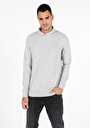 thumb-Regular Fit Balıkçı Yaka  Erkek Gri Kazak