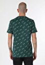 thumb-Regular Fit Yuvarlak Yaka Baskılı Erkek Yeşil Kısa Kol Tişört