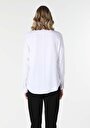 thumb-Regular Fit Shirt Neck  Kadın Beyaz Uzun Kol Gömlek Cl1057283