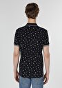 thumb-Regular Fit Polo Yaka Baskılı Cepsiz Erkek Lacivert Kısa Kol Tişört