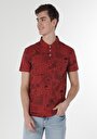 thumb-Regular Fit Polo Yaka Baskılı Erkek Kahverengi Kısa Kol Tişört