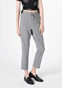 thumb-Regular Fit Düşük Bel Düz Paça Kadın Gri  Pantolon