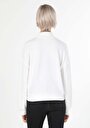thumb-Regular Fit Yarım Balıkçı Yaka Düz Kadın Beyaz Uzun Kol Tişört