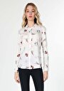thumb-Slim Fit Shirt Neck Baskılı Kadın Çok Renkli Uzun Kol Gömlek