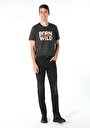 thumb-Regular Fit Orta Bel Düz Paça Erkek Siyah Jean Pantolon