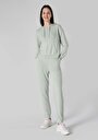 thumb-Regular Fit Orta Bel Düz Kadın Yeşil Eşofman Altı