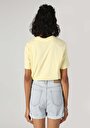 thumb-Regular Fit Yuvarlak Yaka Miami Baskılı Kadın Sari Kısa Kol Tişört