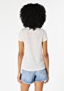 thumb-Regular Fit Yuvarlak Yaka  Kadın Beyaz Kısa Kol Tişört