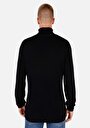 thumb-Regular Fit Turtle Neck Jakarlı Erkek Siyah Kazak