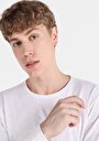 thumb-Regular Fit Yuvarlak Yaka Düz Erkek Beyaz Uzun Kol Tişört