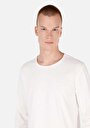 thumb-Regular Fit Yuvarlak Yaka Düz Erkek Beyaz Uzun Kol Tişört
