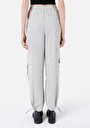 thumb-Regular Fit Düşük Bel Geniş Paça Kadın Taş  Pantolon