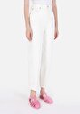 thumb-Balloon Fit Yüksek Bel Daralan Paça Kadın Beyaz Jean Pantolon