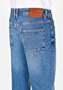 thumb-Loose Straight Fit Orta Bel Düz Paça Erkek Light İndigo Fermuarlı Denim Jean Pantolon