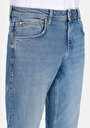 thumb-Straight Fit Düşük Bel Düz Paça Erkek Light İndigo Denim Jean Fermuarlı Pantolon