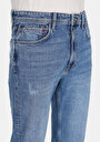 thumb-Slim Straight Fit Orta Bel Düz Paça Erkek İndigo Jean Pantolon
