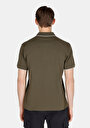 thumb-Regular Fit Polo Yaka Düz Erkek Yeşil Örme Cepsiz Kısa Kol Tişört