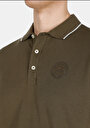 thumb-Regular Fit Polo Yaka Düz Erkek Yeşil Örme Cepsiz Kısa Kol Tişört