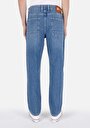 thumb-Loose Straight Fit Erkek Mid İndigo Denim Jean Cepli Pantolon