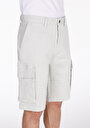 thumb-Regular Fit Orta Bel Düz Erkek Taş Şort