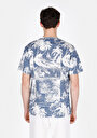 thumb-Comfort Fit Yuvarlak Yaka Baskılı Erkek Mavi Kısa Kol Tişört