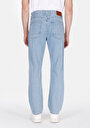 thumb-Loose Straight Fit Erkek Light İndigo Fermuarlı Denim Jean Pantolon
