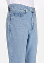thumb-Loose Straight Fit Erkek Light İndigo Fermuarlı Denim Jean Pantolon