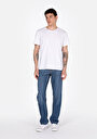 thumb-Regular Fit Erkek Fermuarlı Mid İndigo Denim Jean Pantolon
