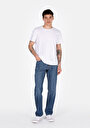 thumb-Regular Fit Erkek Fermuarlı Mid İndigo Denim Jean Pantolon